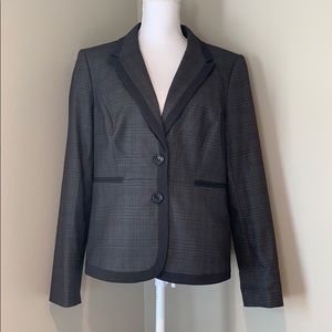 The Limited | Plaid Two-Button Blazer | Gray & Black | Large